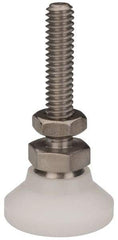 Vlier - 1/4-20 Bolt Thread, Studded Pivotal Stud Mount Leveling Pad & Mount - 200 Max Lb Capacity, 1" Base Diam - Industrial Tool & Supply