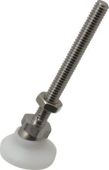 Vlier - 1/4-20 Bolt Thread, Studded Pivotal Stud Mount Leveling Pad & Mount - 200 Max Lb Capacity, 1" Base Diam - Industrial Tool & Supply