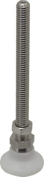 Vlier - 3/8-16 Bolt Thread, Studded Pivotal Stud Mount Leveling Pad & Mount - 2,800 Max Lb Capacity, 1-1/4" Base Diam - Industrial Tool & Supply