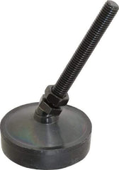 Vlier - 400 Lb Capacity, 1/2-13 Thread, 5-5/8" OAL, Steel Stud, Studded Pivotal Socket Mount Leveling Pad & Mount - 4" Stud Length, 3" Base Diam, Neoprene Pad, 3/4" Hex - Industrial Tool & Supply