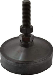 Vlier - 800 Lb Capacity, 1/2-13 Thread, 3-5/8" OAL, Steel Stud, Studded Pivotal Socket Mount Leveling Pad & Mount - 2" Stud Length, 3" Base Diam, Neoprene Pad, 3/4" Hex - Industrial Tool & Supply