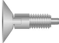 Vlier - 5/16-18, 0.53" Thread Length, 0.154" Max Plunger Diam, 1 Lb Init to 6 Lb Final End Force, Locking Knob Handle Plunger - Countersunk Knob, 3/16" Plunger Projection - Industrial Tool & Supply
