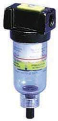 Parker - 3/8" Port, 46 CFM Coalescing Filter - Polycarbonate Bowl, Manual Drain, Modular Connection, 150 Max psi - Industrial Tool & Supply