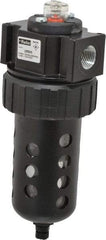 Parker - 1/2" Port, 135 CFM Coalescing Filter - Polycarbonate Bowl, Manual Drain, Modular Connection, 150 Max psi - Industrial Tool & Supply