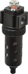 Parker - 3/8" Port, 34 CFM Coalescing Filter - Polycarbonate Bowl, Manual Drain, Modular Connection, 150 Max psi - Industrial Tool & Supply