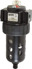 Parker - 1/2" Port, 46 CFM Coalescing Filter - Polycarbonate Bowl, Manual Drain, Modular Connection, 150 Max psi - Industrial Tool & Supply