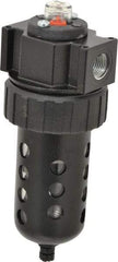 Parker - 1/2" Port, 120 CFM Coalescing Filter - Polycarbonate Bowl, Manual Drain, Modular Connection, 150 Max psi - Industrial Tool & Supply