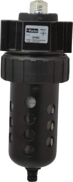 Parker - 3/4" Port, 120 CFM Coalescing Filter - Polycarbonate Bowl, Manual Drain, Modular Connection, 150 Max psi - Industrial Tool & Supply