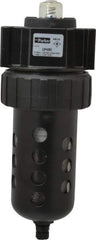 Parker - 3/4" Port, 120 CFM Coalescing Filter - Polycarbonate Bowl, Manual Drain, Modular Connection, 150 Max psi - Industrial Tool & Supply