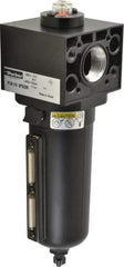 Parker - 1-1/2" Port Coalescing Filter - Aluminum Bowl, Manual Drain, 250 Max psi, 5.59" Long x 11.9" High - Industrial Tool & Supply