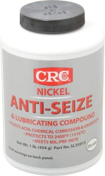 CRC - 16 oz Bottle High Temperature Anti-Seize Lubricant - Nickel, -95 to 2,400°F, Gray, Water Resistant - Industrial Tool & Supply