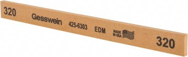 Made in USA - 320 Grit Aluminum Oxide Rectangular Polishing Stone - Extra Fine Grade, 1/2" Wide x 6" Long x 1/8" Thick - Industrial Tool & Supply