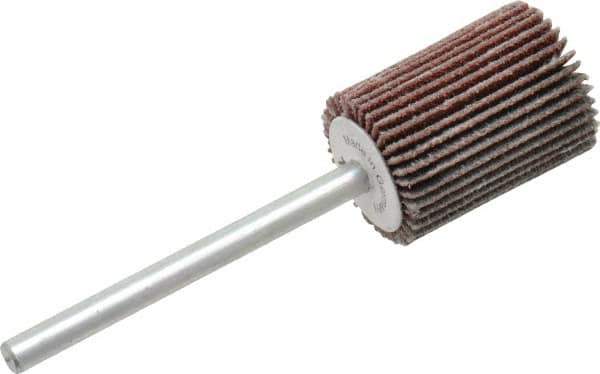 Value Collection - 5/8" Diam x 3/4" Face Width, Fine Aluminum Oxide Coated Mounted Flap Wheel - 1/8" Shank Mount, 120 Grit, X Weighted Cloth Backing, 40,000 Max RPM - Industrial Tool & Supply