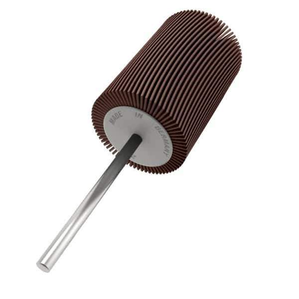 Value Collection - 5/8" Diam x 3/4" Face Width, Very Fine Aluminum Oxide Coated Mounted Flap Wheel - 1/8" Shank Mount, 240 Grit, X Weighted Cloth Backing, 40,000 Max RPM - Industrial Tool & Supply