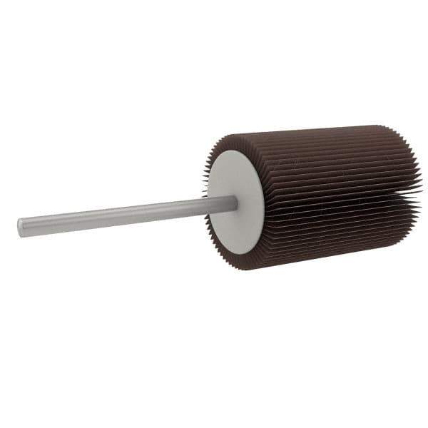 Value Collection - 5/8" Diam x 3/4" Face Width, Extra Fine Aluminum Oxide Coated Mounted Flap Wheel - 1/8" Shank Mount, 320 Grit, X Weighted Cloth Backing, 40,000 Max RPM - Industrial Tool & Supply
