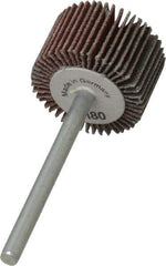 Value Collection - 3/4" Diam x 1/2" Face Width, Very Fine Aluminum Oxide Coated Mounted Flap Wheel - 1/8" Shank Mount, 180 Grit, X Weighted Cloth Backing, 35,000 Max RPM - Industrial Tool & Supply