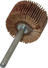 Value Collection - 3/4" Diam x 1/2" Face Width, Very Fine Aluminum Oxide Coated Mounted Flap Wheel - 1/8" Shank Mount, 240 Grit, X Weighted Cloth Backing, 35,000 Max RPM - Industrial Tool & Supply