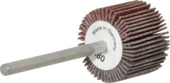 Value Collection - 3/4" Diam x 5/8" Face Width, Very Fine Aluminum Oxide Coated Mounted Flap Wheel - 1/8" Shank Mount, 180 Grit, X Weighted Cloth Backing, 35,000 Max RPM - Industrial Tool & Supply