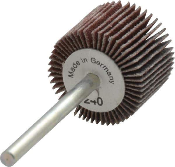Value Collection - 3/4" Diam x 5/8" Face Width, Very Fine Aluminum Oxide Coated Mounted Flap Wheel - 1/8" Shank Mount, 240 Grit, X Weighted Cloth Backing, 35,000 Max RPM - Industrial Tool & Supply