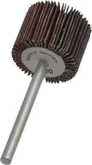 Value Collection - 3/4" Diam x 5/8" Face Width, Extra Fine Aluminum Oxide Coated Mounted Flap Wheel - 1/8" Shank Mount, 320 Grit, X Weighted Cloth Backing, 35,000 Max RPM - Industrial Tool & Supply