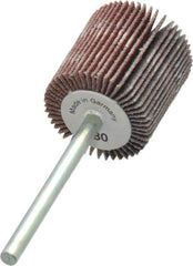 Value Collection - 3/4" Diam x 3/4" Face Width, Very Fine Aluminum Oxide Coated Mounted Flap Wheel - 1/8" Shank Mount, 180 Grit, X Weighted Cloth Backing, 35,000 Max RPM - Industrial Tool & Supply