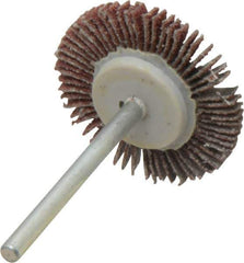 Value Collection - 1-3/16" Diam x 1/8" Face Width, Medium Aluminum Oxide Coated Mounted Flap Wheel - 1/8" Shank Mount, 80 Grit, X Weighted Cloth Backing, 30,000 Max RPM - Industrial Tool & Supply