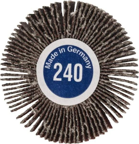 Value Collection - 1-3/16" Diam x 1/8" Face Width, Very Fine Aluminum Oxide Coated Mounted Flap Wheel - 1/8" Shank Mount, 240 Grit, X Weighted Cloth Backing, 30,000 Max RPM - Industrial Tool & Supply