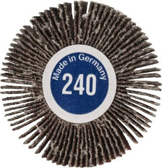 Value Collection - 1-3/16" Diam x 1/8" Face Width, Very Fine Aluminum Oxide Coated Mounted Flap Wheel - 1/8" Shank Mount, 240 Grit, X Weighted Cloth Backing, 30,000 Max RPM - Industrial Tool & Supply