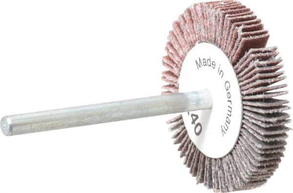 Value Collection - 1-3/16" Diam x 3/16" Face Width, Very Fine Aluminum Oxide Coated Mounted Flap Wheel - 1/8" Shank Mount, 240 Grit, X Weighted Cloth Backing, 30,000 Max RPM - Industrial Tool & Supply