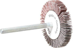 Value Collection - 1-3/16" Diam x 3/16" Face Width, Very Fine Aluminum Oxide Coated Mounted Flap Wheel - 1/8" Shank Mount, 240 Grit, X Weighted Cloth Backing, 30,000 Max RPM - Industrial Tool & Supply