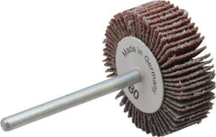 Value Collection - 1-3/16" Diam x 3/8" Face Width, Medium Aluminum Oxide Coated Mounted Flap Wheel - 1/8" Shank Mount, 80 Grit, X Weighted Cloth Backing, 30,000 Max RPM - Industrial Tool & Supply