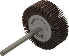 Value Collection - 1-3/16" Diam x 3/8" Face Width, Very Fine Aluminum Oxide Coated Mounted Flap Wheel - 1/8" Shank Mount, 240 Grit, X Weighted Cloth Backing, 30,000 Max RPM - Industrial Tool & Supply