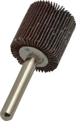 Value Collection - 1" Diam x 1" Face Width, Fine Aluminum Oxide Coated Mounted Flap Wheel - 1/4" Shank Mount, 120 Grit, 17,500 Max RPM - Industrial Tool & Supply