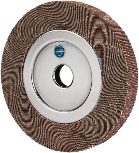 Value Collection - 8" Diam, 80 Grit Aluminum Oxide Unmounted Flap Wheel - 1" Hole, 1" Wide, Coated, Medium Grade, 4,800 Max RPM - Industrial Tool & Supply
