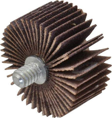Norton - 1-3/8" Diam x 5/8" Face Width, Fine Aluminum Oxide Coated Mounted Flap Wheel - 1/4-20 Threaded Mount, 120 Grit, Cloth Backing, 30,000 Max RPM - Industrial Tool & Supply