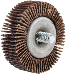 Norton - 1-5/8" Diam x 1/2" Face Width, Medium Aluminum Oxide Coated Mounted Flap Wheel - 1/4-20 Threaded Mount, 60 Grit, 23,000 Max RPM - Industrial Tool & Supply