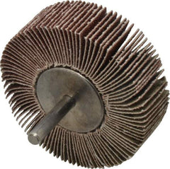 Value Collection - 3" Diam x 1" Face Width, Medium Aluminum Oxide Coated Mounted Flap Wheel - 1/4" Shank Mount, 80 Grit, 5,800 Max RPM - Industrial Tool & Supply