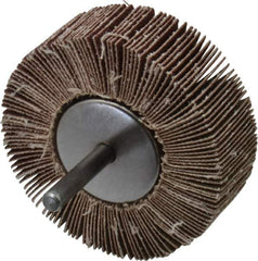 Value Collection - 3" Diam x 1" Face Width, Fine Aluminum Oxide Coated Mounted Flap Wheel - 1/4" Shank Mount, 120 Grit, 5,800 Max RPM - Industrial Tool & Supply