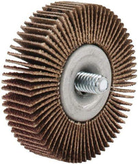 Norton - 2" Diam x 1/2" Face Width, Medium Aluminum Oxide Coated Mounted Flap Wheel - 1/4-20 Threaded Mount, 80 Grit, Cloth Backing, 23,000 Max RPM - Industrial Tool & Supply