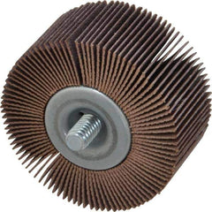 Norton - 2" Diam x 1" Face Width, Very Fine Aluminum Oxide Coated Mounted Flap Wheel - 1/4-20 Threaded Mount, 180 Grit, Cloth Backing, 23,000 Max RPM - Industrial Tool & Supply
