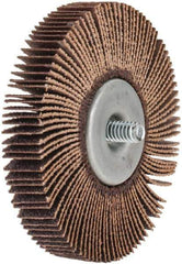 Norton - 3" Diam x 1/2" Face Width, Medium Aluminum Oxide Coated Mounted Flap Wheel - 1/4-20 Threaded Mount, 80 Grit, Cloth Backing, 20,000 Max RPM - Industrial Tool & Supply