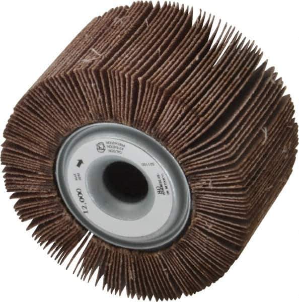 Norton - 3-1/2" Diam, 80 Grit Aluminum Oxide Unmounted Flap Wheel - 5/8" Hole, 2" Wide, Coated, Medium Grade, 12,000 Max RPM - Industrial Tool & Supply