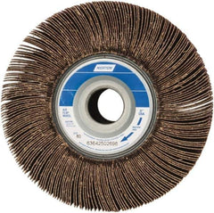 Norton - 6" Diam, 80 Grit Aluminum Oxide Unmounted Flap Wheel - 1" Hole, 3" Wide, Coated, Medium Grade, 6,200 Max RPM , Cloth Backing - Industrial Tool & Supply