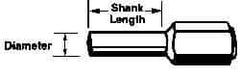 Merit Abrasives - Flap Wheel Adapter - 8" Shank Length" x 1/4" Shank Diam - Industrial Tool & Supply