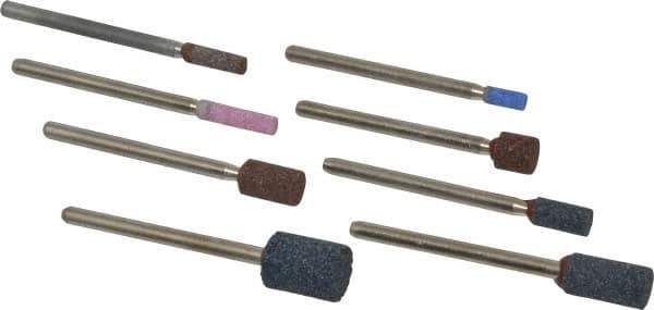Grier Abrasives - 8 Piece Aluminum Oxide Vitrified Mounted Stone Abrasive Point Set - Includes Shapes W144, W145, W146, W153, W160, W162, W163 & W176 - Industrial Tool & Supply
