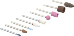 Grier Abrasives - 9 Piece Aluminum Oxide Vitrified Mounted Stone Abrasive Point Set - Includes Shapes B44, B52, B53, B96, B97, B122, B131, B132 & B135 - Industrial Tool & Supply