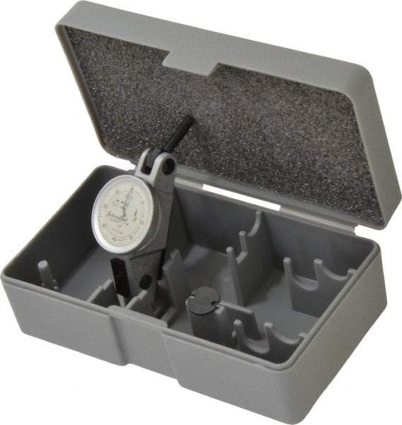 INTERAPID - 1.6 mm Range, 0.01 mm Dial Graduation, Horizontal Dial Test Indicator - 1.1811 Inch White Dial, 0-40-0 Dial Reading - Industrial Tool & Supply