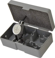 INTERAPID - 1.6 mm Range, 0.01 mm Dial Graduation, Horizontal Dial Test Indicator - 1.1811 Inch White Dial, 0-40-0 Dial Reading - Industrial Tool & Supply