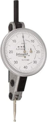 INTERAPID - 1.6 mm Range, 0.01 mm Dial Graduation, Horizontal Dial Test Indicator - 1-1/2 Inch White Dial, 0-40-0 Dial Reading - Industrial Tool & Supply