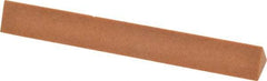 Made in USA - 4" Long x 1/2" Wide x 1/2" Thick, Aluminum Oxide Sharpening Stone - Triangle, Fine Grade - Industrial Tool & Supply